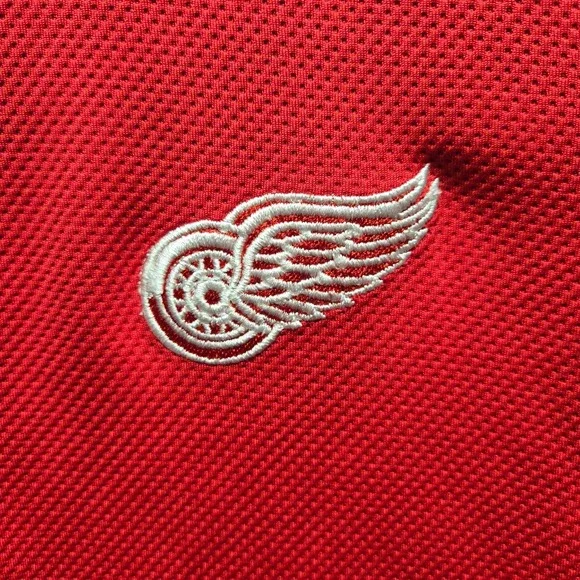 Detroit Red Wings NHL‎ Quarter Zip Pullover Shirt Men's Medium Red Performance M - Picture 4 of 9